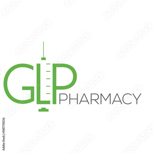 Pharmacy Logo, GLP Pharmacy, medicine, weight loss, syringe, green