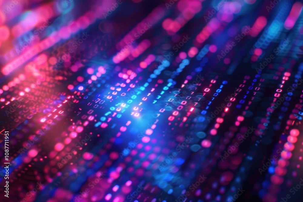 Obraz premium Abstract blurred internet data transfer with glowing futuristic effects