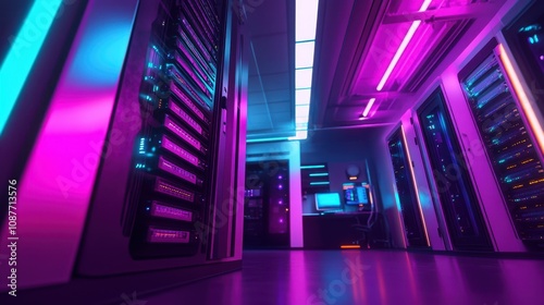 The Server Room in Neon