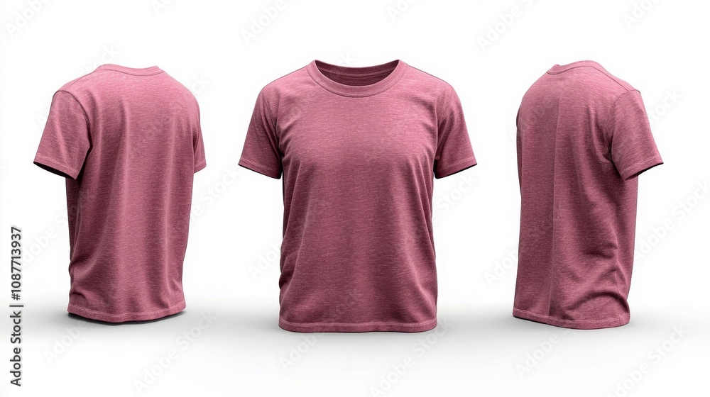 Pink Slub T-shirt Mockup. Generative AI Pink Slub T-shirt Mockup. Generative AI