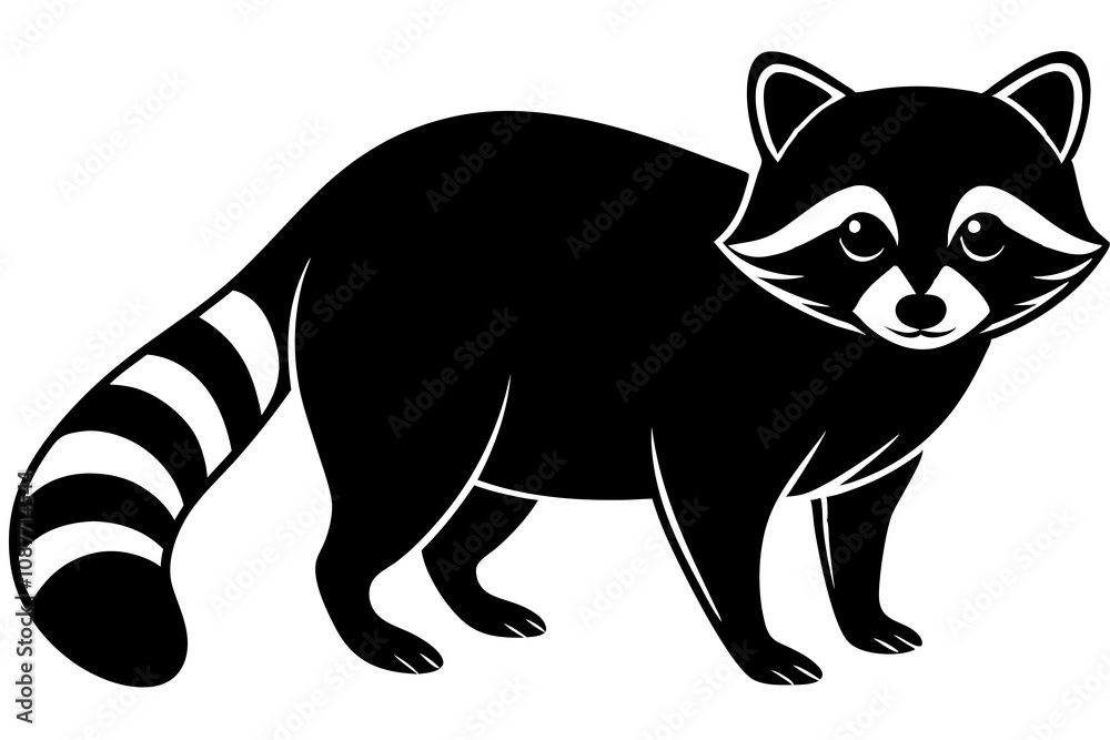 Minimalist Line Silhouette Drawing of a Raccoon Simple & Elegant Art Minimalist Line Silhouette Drawing of a Raccoon Simple & Elegant Art