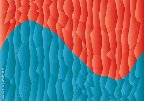 Fondo rocoso en naranja y azul turquesa