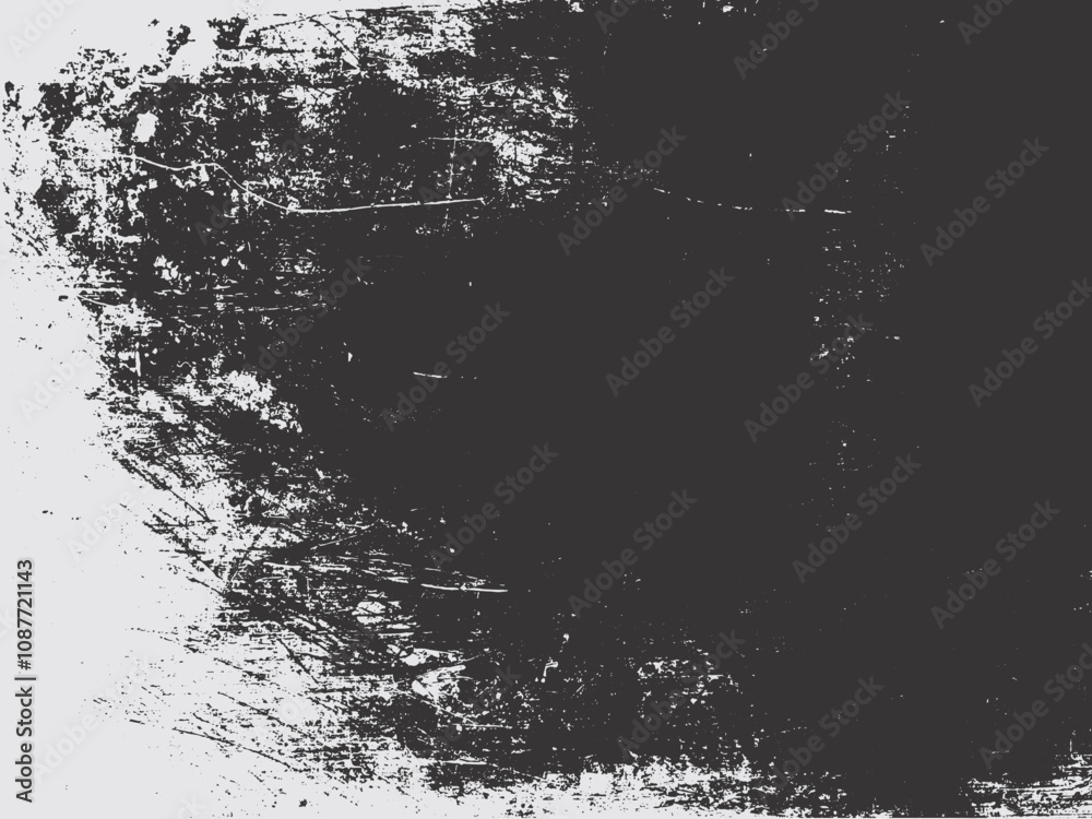 Scratched Grunge Urban Background Texture Vector. Dust Overlay Distress Grainy Grungy Effect. Distressed Backdrop Vector Illustration. Isolated Black on White Background. EPS 10.