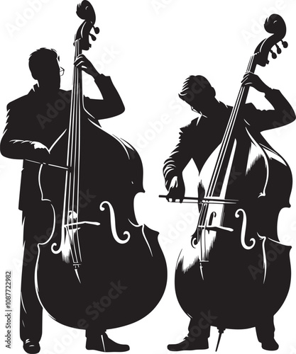 Double bass Player Silhouette