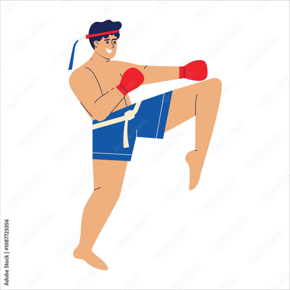 Muay Thai Fighter in Traditional Headband