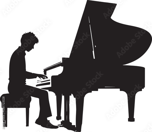 silhouette Grand Piano Performance