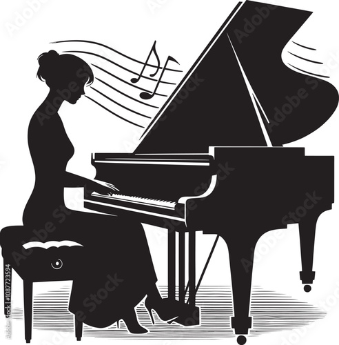 silhouette Grand Piano Performance