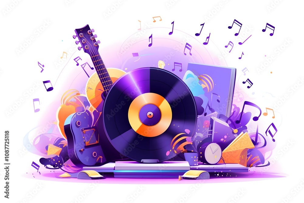 Vector illustration set of 50 musical instruments in cartoon style isolated on white background Retro musical instruments set realistic design Music instruments, musical notes and equipment A variety Vector illustration set of 50 musical instruments in cartoon style isolated on white background Retro musical instruments set realistic design Music instruments, musical notes and equipment A variety