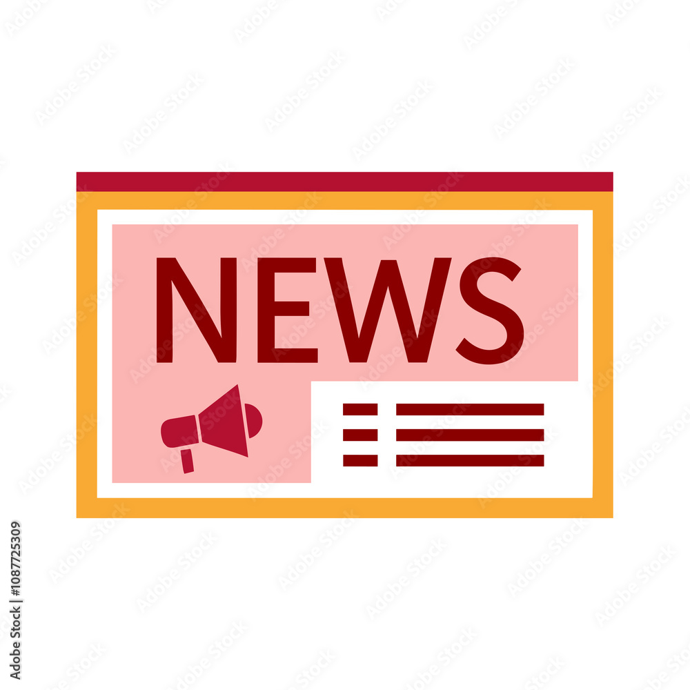 News Graphic Icon with Megaphone and Text, AI Generation News Graphic Icon with Megaphone and Text, AI Generation