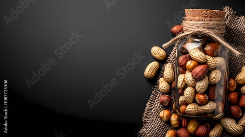 High-resolution nuts background, showcasing organic texture ideal for stock images related to natural snacks, nutrition, and healthy food marketing themes. photo