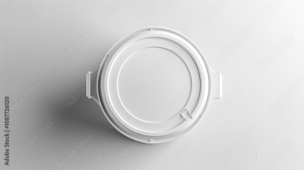 White paint bucket mockup, top view, with lid and handle, Generative Ai. White paint bucket mockup, top view, with lid and handle, Generative Ai.