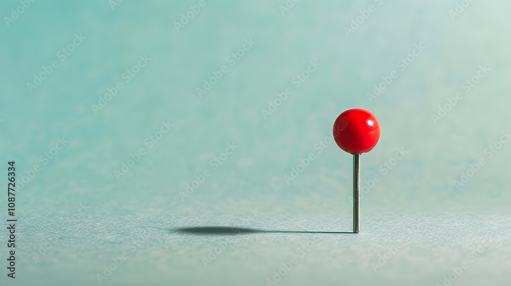 vibrant red pin symbolizing precision and focus on a clear background. generative ai vibrant red pin symbolizing precision and focus on a clear background. generative ai