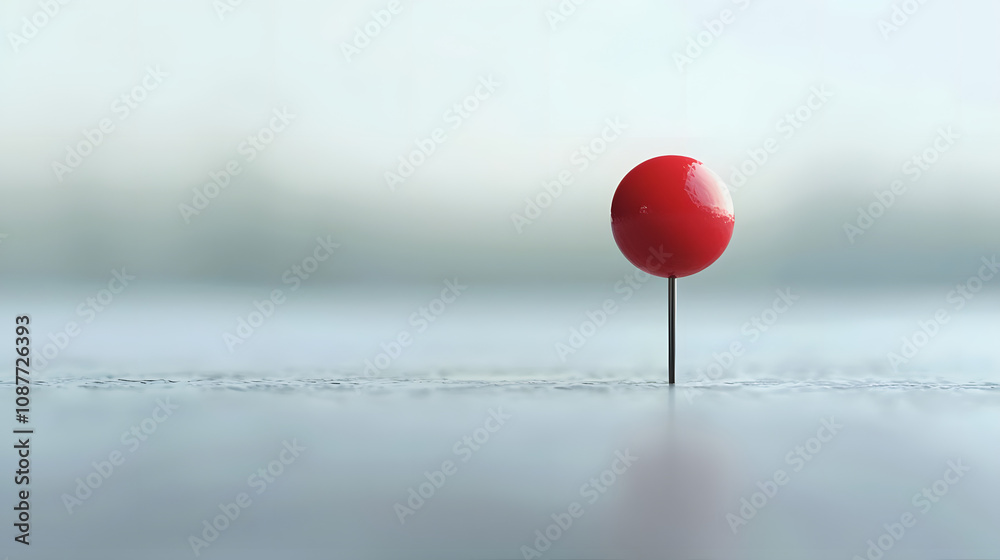 vibrant red pin symbolizing precision and focus on a clear background. generative ai vibrant red pin symbolizing precision and focus on a clear background. generative ai