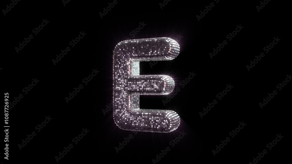 E Letter with Disco Ball aesthetics On Alpha Loop E Letter with Disco Ball aesthetics On Alpha Loop