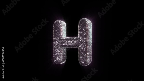 H Letter with Disco Ball aesthetics On Alpha Loop