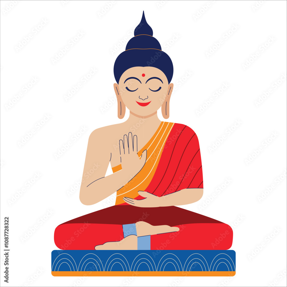 Thailand Buddha in Meditation with Hand Raised