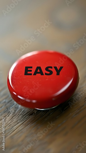 red easy button for simplifying tasks and enhancing efficiency. generative ai