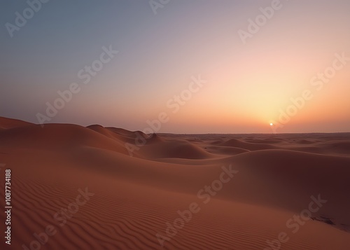 Desert landscape at dusk captures a calming atmosphere perfect for video content on social media platforms like TikTok and Instagram.