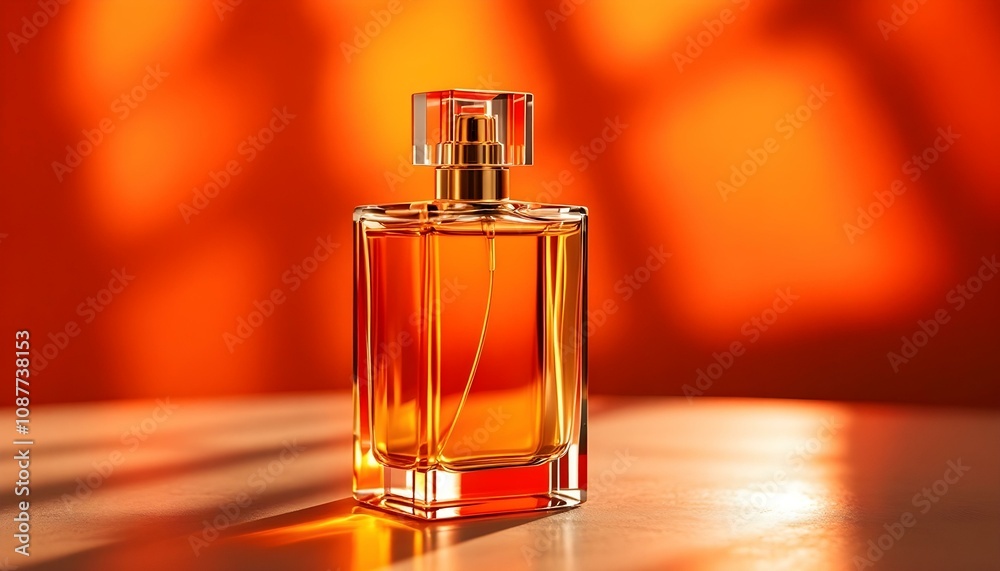 Elegant Perfume on a table with colourful lights Elegant Perfume on a table with colourful lights