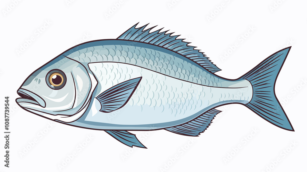 Japanese Lucky Sea Bream Vector Illustration Japanese Lucky Sea Bream Vector Illustration