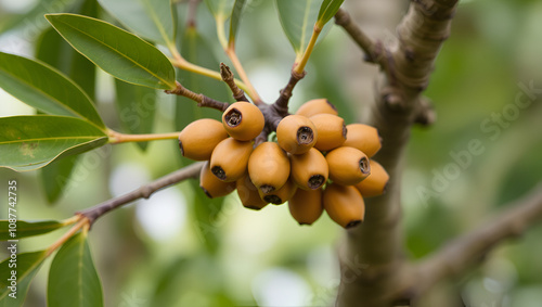 Jacktree Sinojackia xylocarpa cluster of ovoid brown fruits photo