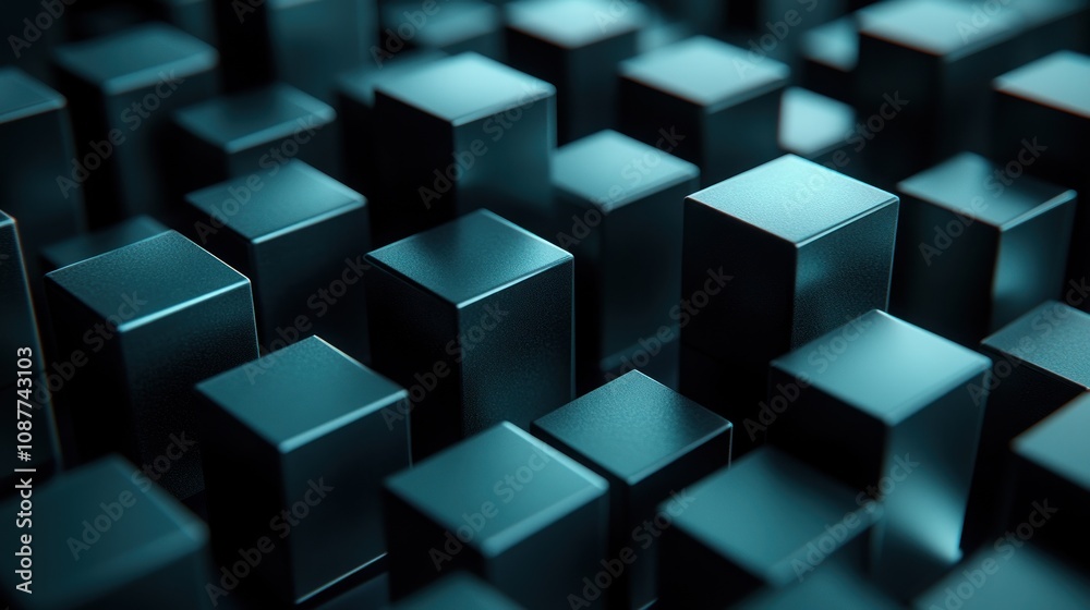 Obraz premium Abstract geometric green 3D pattern background, smartphone wallpaper. AI generated