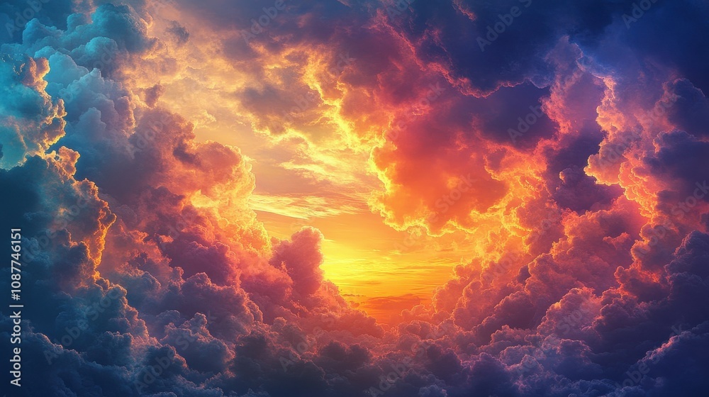Clouds illuminated by a colorful sunset. Clouds illuminated by a colorful sunset.