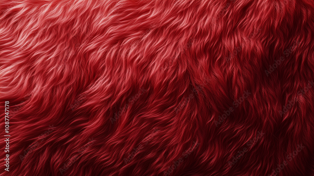 Detailed close-up of luxurious, soft red fur texture, perfect for background designs, fashion concepts, or projects emphasizing warmth and tactile elegance Detailed close-up of luxurious, soft red fur texture, perfect for background designs, fashion concepts, or projects emphasizing warmth and tactile elegance