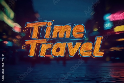 Dynamic time travel game show logo with vibrant colors and effects