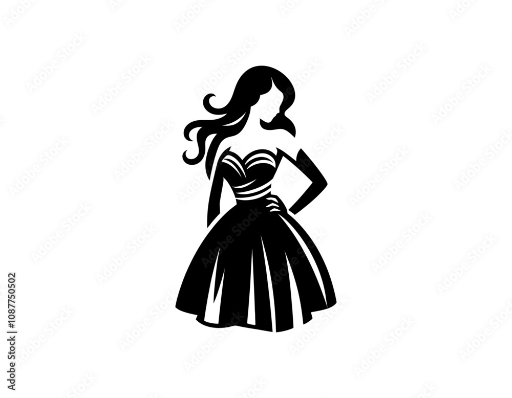 illustration of a dress logo illustration of a dress logo