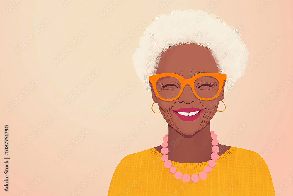 Happy senior woman smiling brightly Happy senior woman smiling brightly