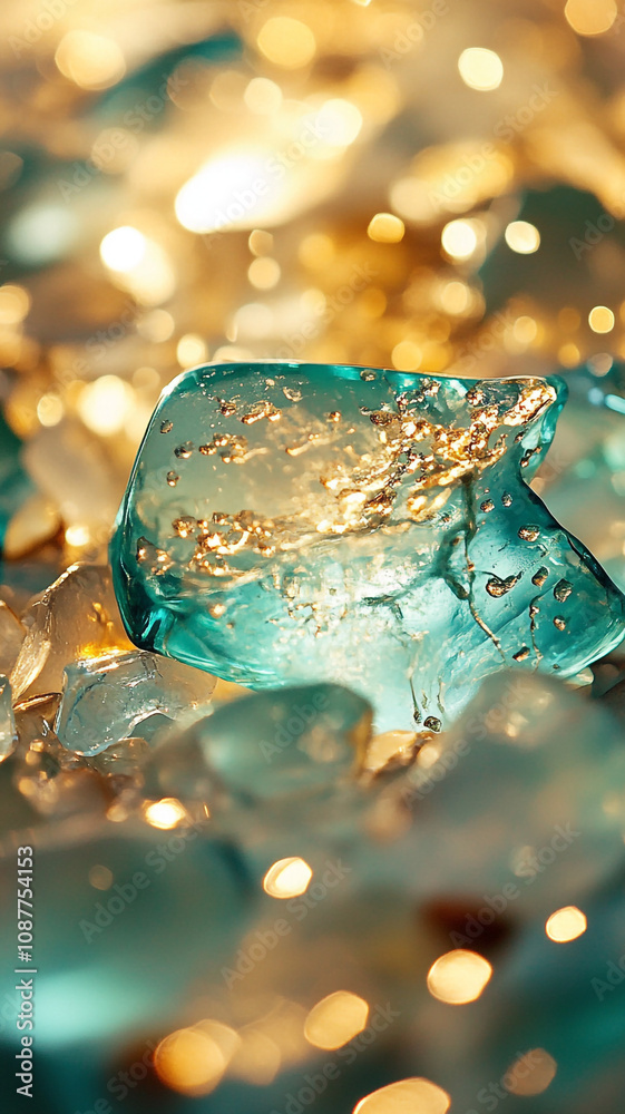 Turquoise background and liquid gold. Turquoise background and liquid gold.