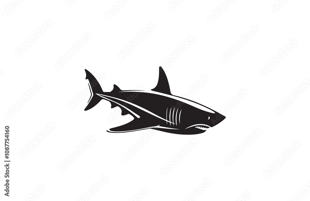 shark silhouette vector line art logo shark silhouette vector line art logo