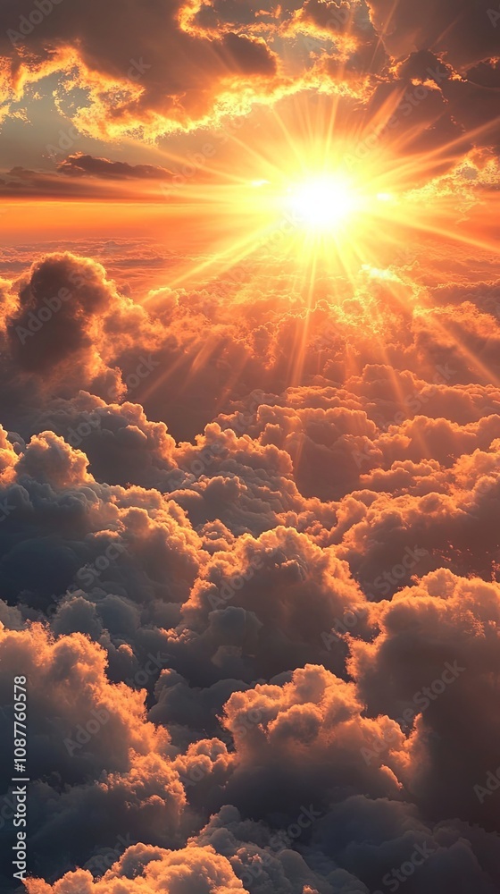 Golden Hour: Sun Rays Through Dramatic Clouds