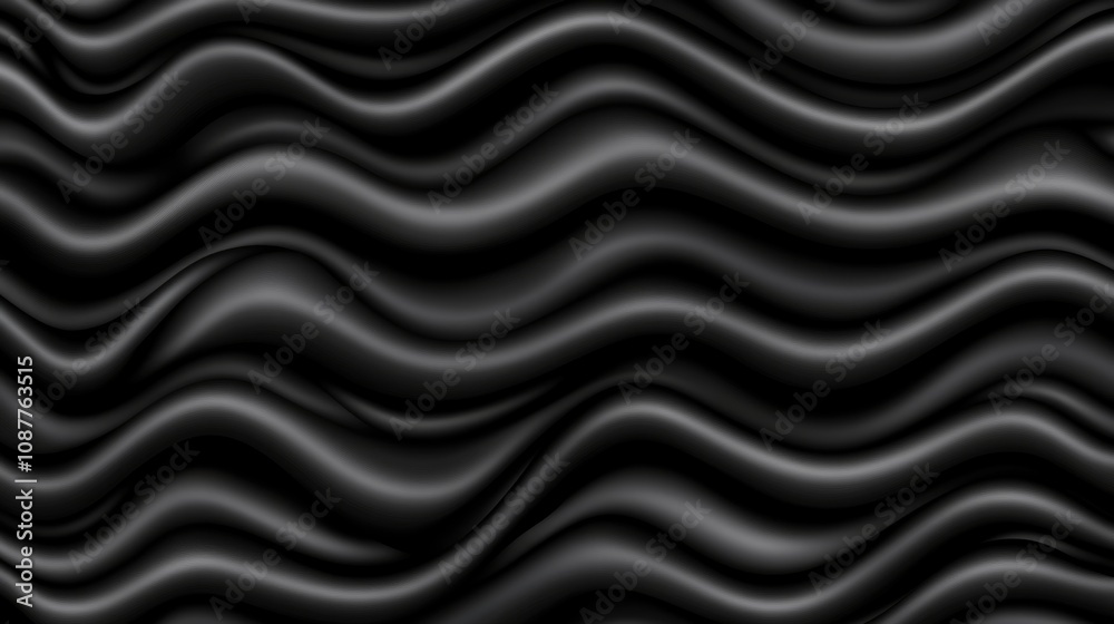 Smooth black wavy texture with dynamic abstract 3d effect Smooth black wavy texture with dynamic abstract 3d effect