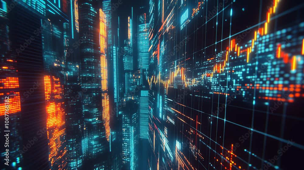 Obraz premium Trading City Night