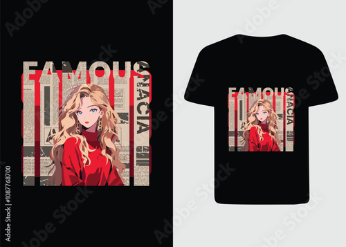 Art & Illustration Hand drawn Geometric Simple minimalistic Anime style Motivative Vector illustration Apparel
