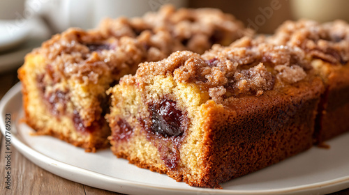 Wallpaper Mural Buttery plum cake with streusel topping. Torontodigital.ca