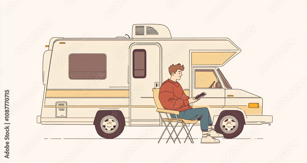 Fototapeta premium Chillin' by the camper