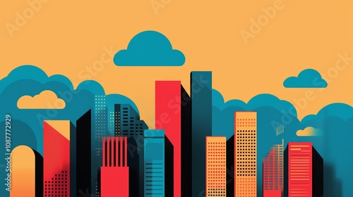 skyline city buildings and the vibrant urban landscape of modern innovation and design.






