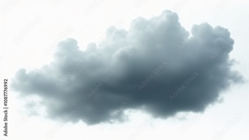 Obraz premium A close-up of a dark, heavy storm cloud against a pale, overcast sky. Captures the dramatic and moody essence of impending rain. Ideal for weather, nature, and atmospheric themes in creative projects.