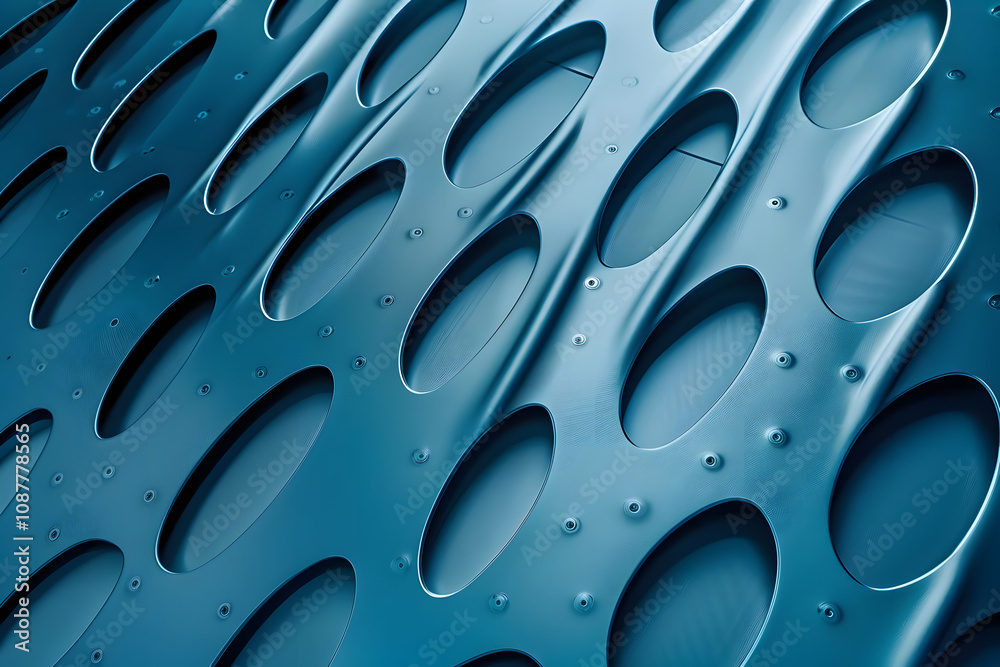 dynamic modern design with intricate metal pattern on vibrant blue background. generative ai dynamic modern design with intricate metal pattern on vibrant blue background. generative ai