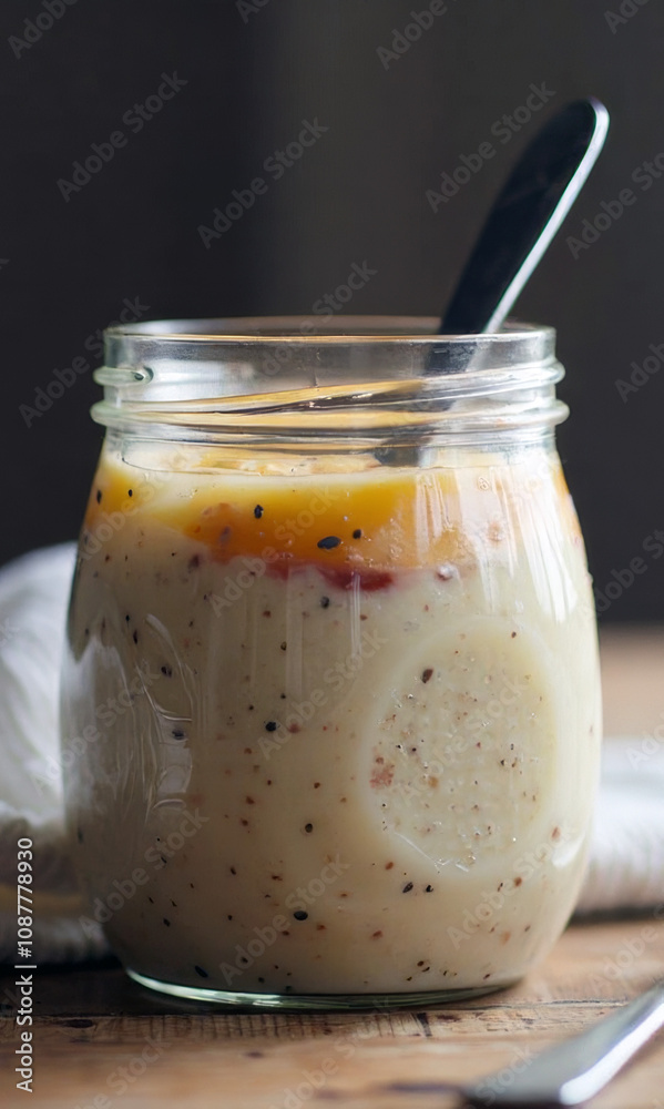 Protein-Packed Overnight Chia Oats with Peaches