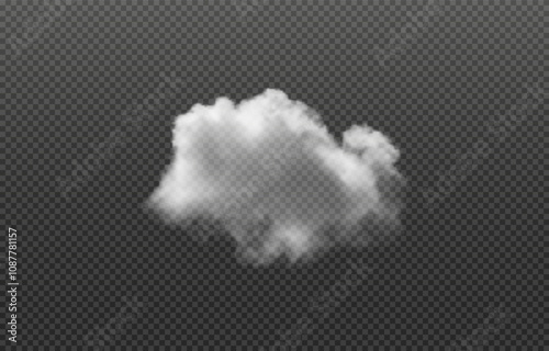 Realistic Cloud, smoke, fog, background png. Vector cloud or smoke on isolated transparent background. Vector 10 EPS	