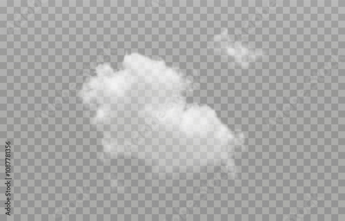 Realistic Cloud, smoke, fog, background png. Vector cloud or smoke on isolated transparent background. Vector 10 EPS