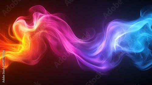 Abstract colorful smoke wave