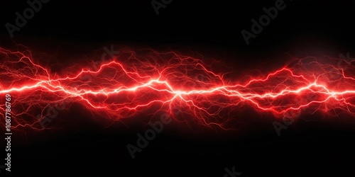 beam of red electricity isolated on white background