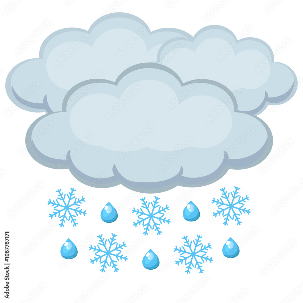 Gray clouds from which rain and snow fall Gray clouds from which rain and snow fall