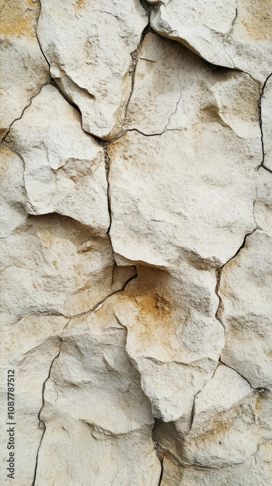 Close-up View of Textured Rock Wall Revealing Cracks and Variations in Color During Daylight Close-up View of Textured Rock Wall Revealing Cracks and Variations in Color During Daylight