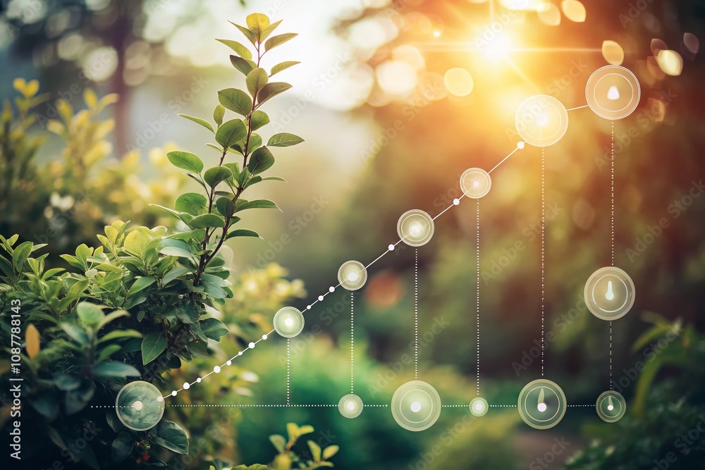 Obraz premium Vintage Style Photography of a Scientific Dot Diagram Representing CO2 Levels in a Natural Environment, Featuring Earthy Tones and Retro Aesthetic Elements for Educational Use